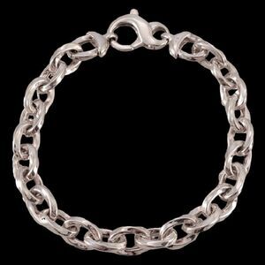 Sterling Italy Contemporary Twisted Oval Link Bracelet